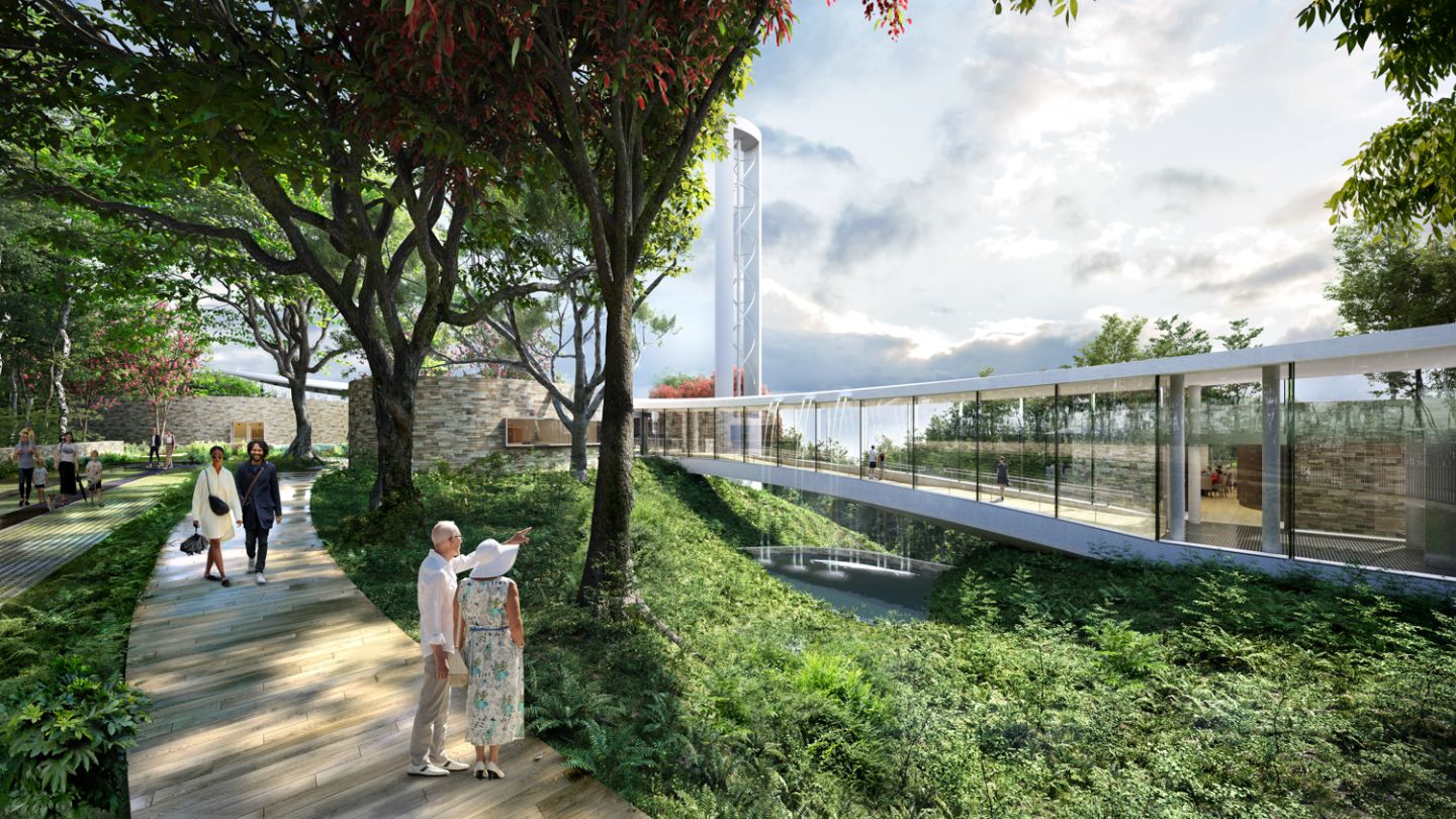 Gardens and exterior spaces at Lola Mora Cultural Center